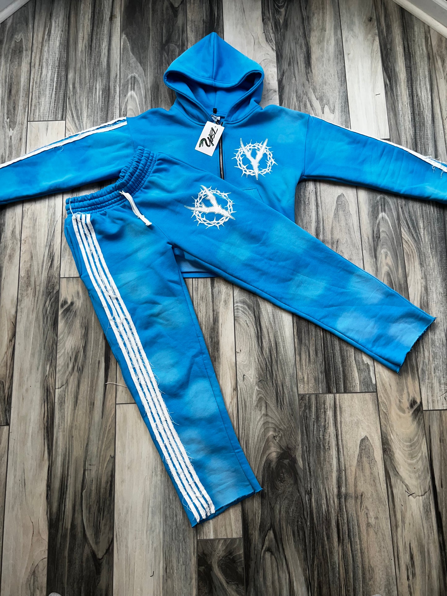 Baby Blue Zip up Sweatsuit