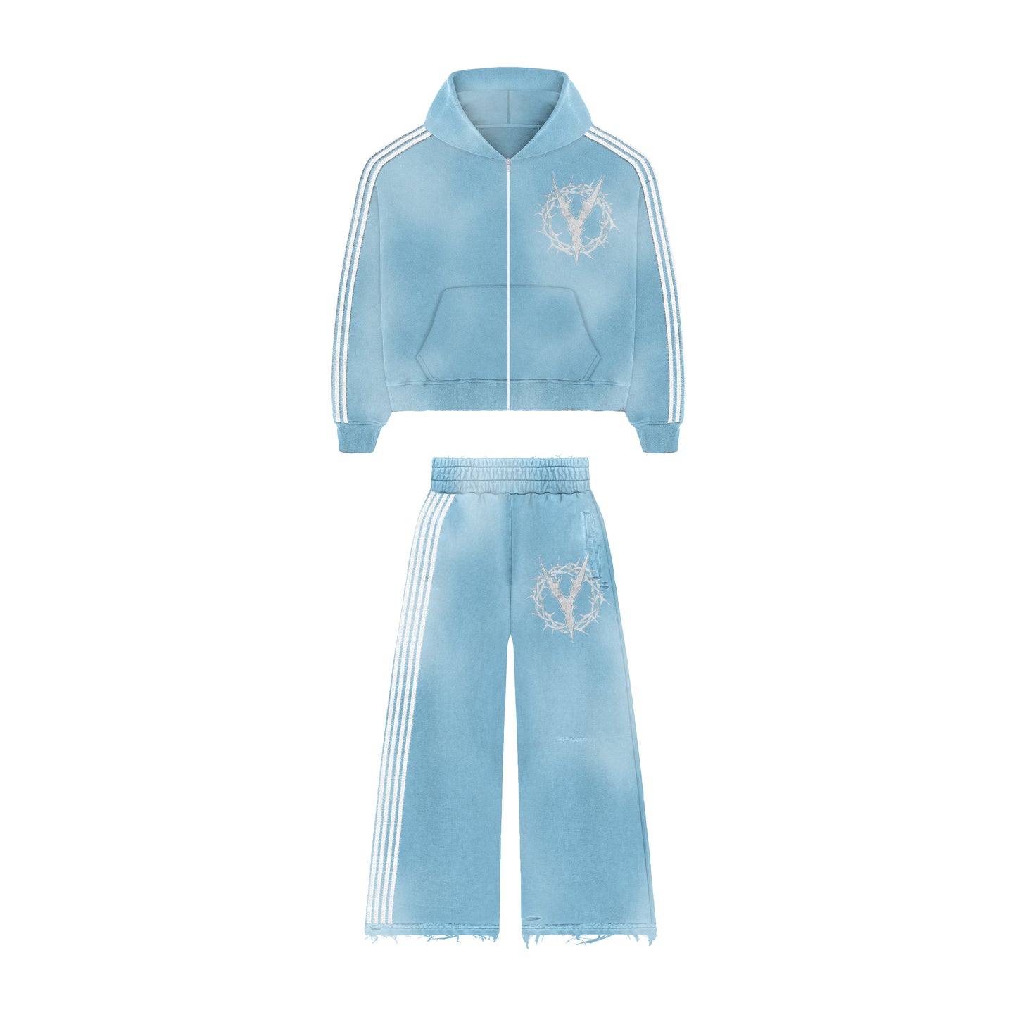 Baby Blue Zip up Sweatsuit