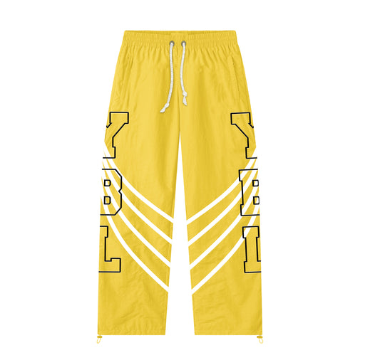 Yellow nylon trackpants