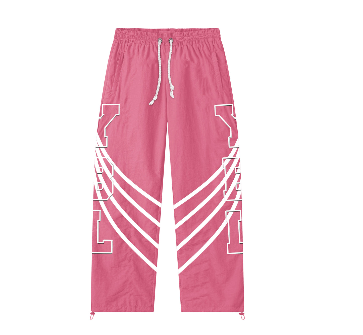 Pink nylon trackpants