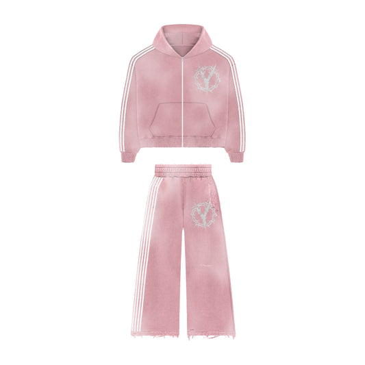 Pink Zip up Sweatsuit