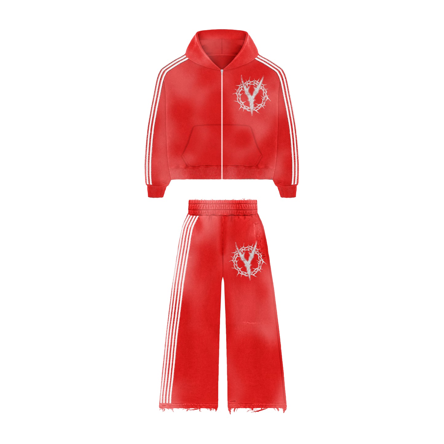 Red Zip Up Sweatsuit