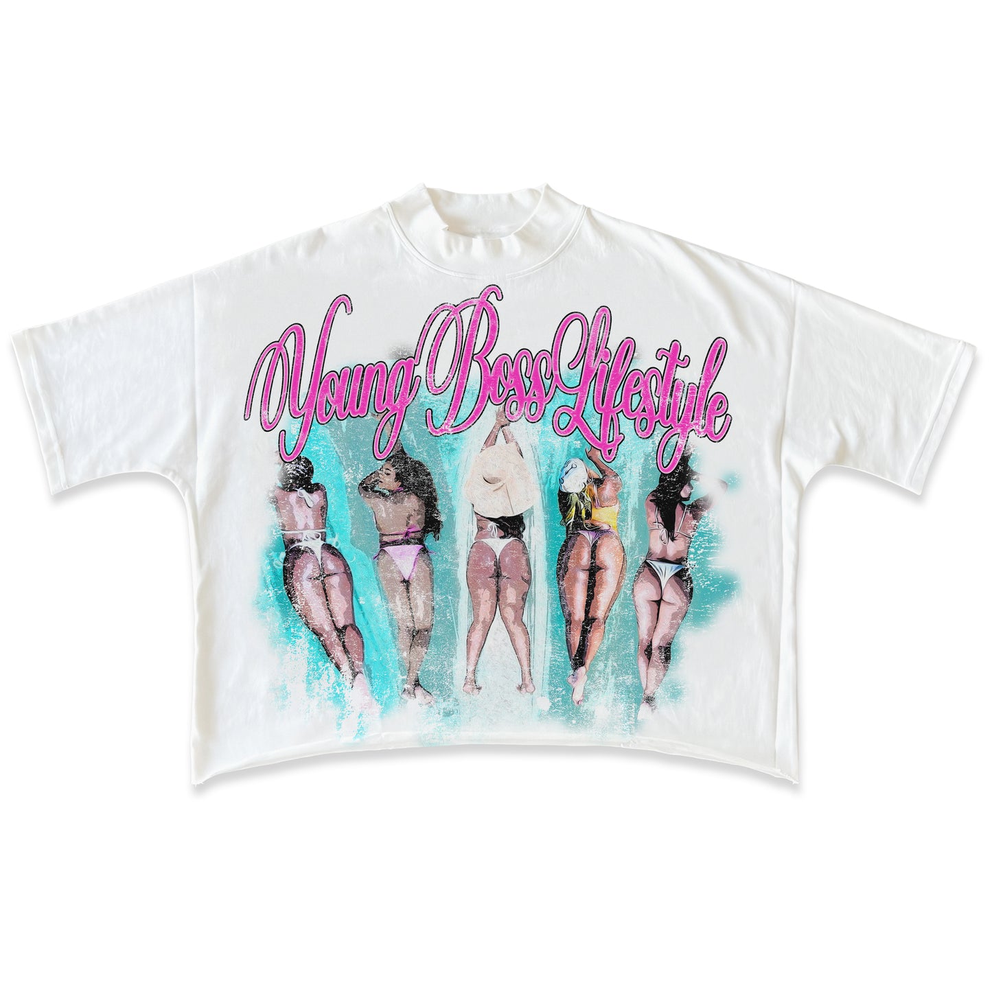 YBL “beach vibes” crop tee